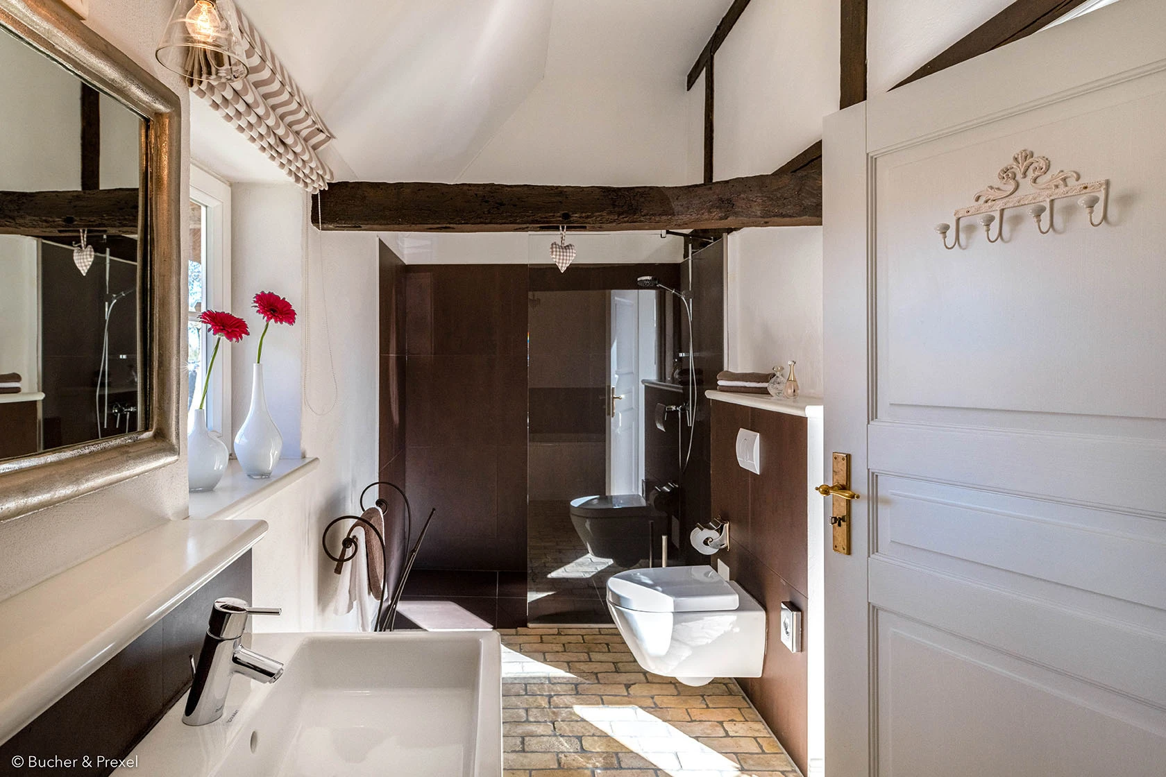 Badezimmer im Apartment 1 des Hofguts Bockelkathen